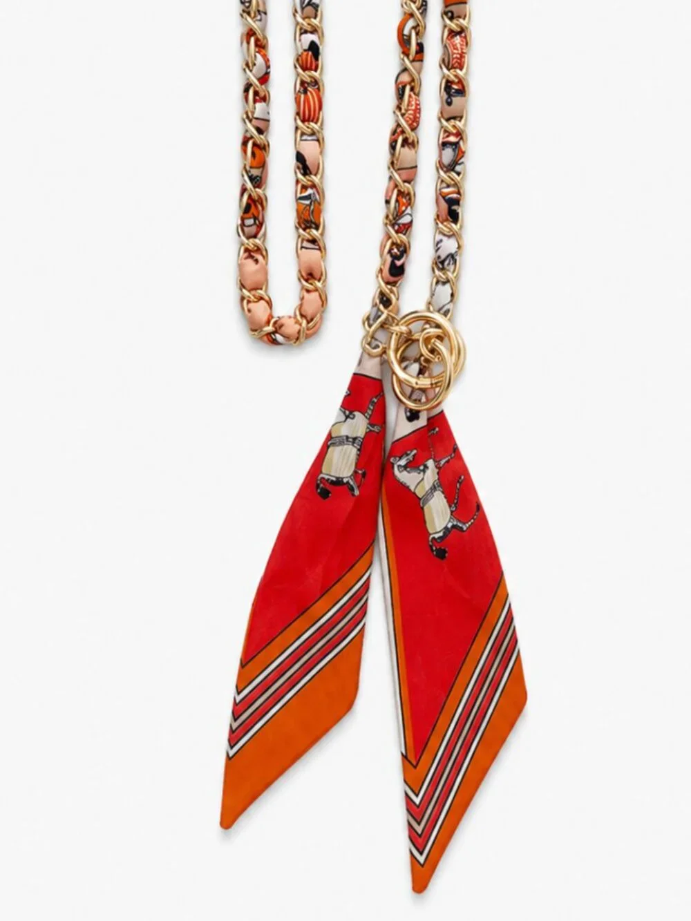 Ribbon Chain Phone Crossbody Lanyard with clear Tether Patch